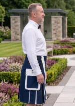 Men's Classic Blue & White Utility Kilt Side