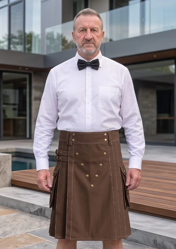 Men's Classic Brown Hybrid Kilt