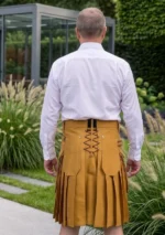 Men's Classic Brown Utility Kilt Back