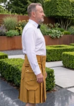 Men's Classic Brown Utility Kilt Side