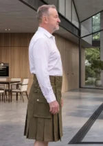 Men's Classic Brown Utility Kilt Side