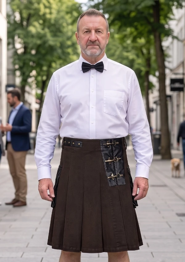 Men's Classic Dark Brown Utility Kilt