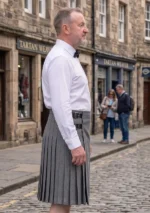 Men's Classic Grey Utility Kilt Side