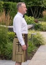 Men's Classic Khaki Hybrid Kilt Side