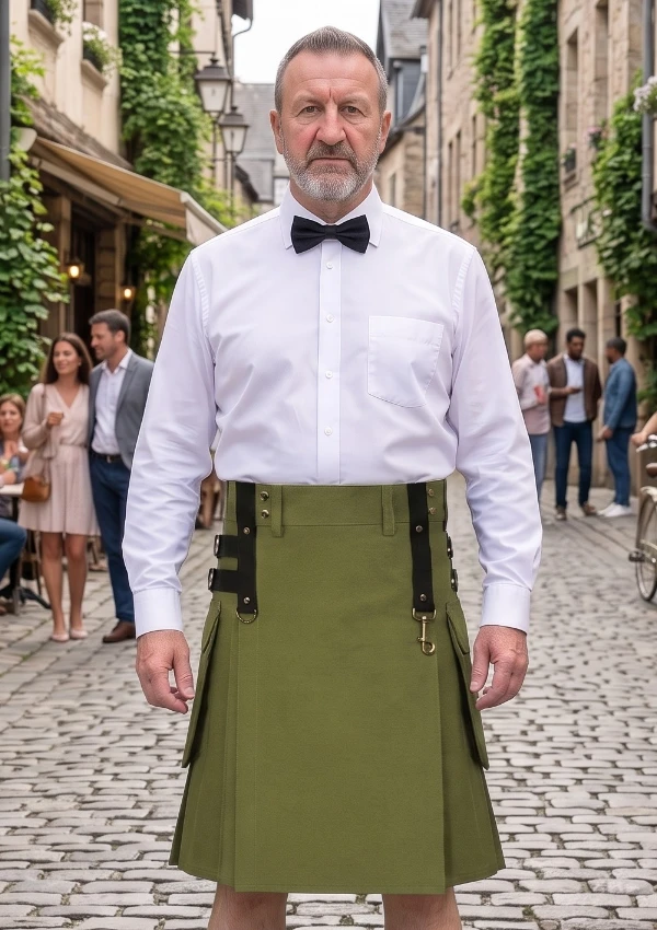 Men's Classic Olive Green Utility Kilt Men's Classic Olive Green Utility Kilt