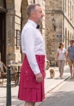 Men's Classic Pink Utility Kilt Side