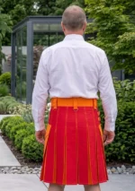 Men's Classic Red & Orange Utility Kilt Back