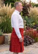 Men's Classic Red Utility Kilt Side