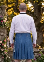 Men's Dark Blue Denim Kilt Back