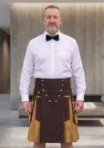 Men's Dark Brown & Khaki Utility Kilt