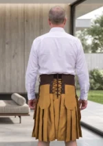 Men's Dark Brown & Khaki Utility Kilt Back