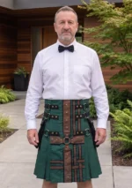 Men's Dark Green Traditional Hybrid Kilt