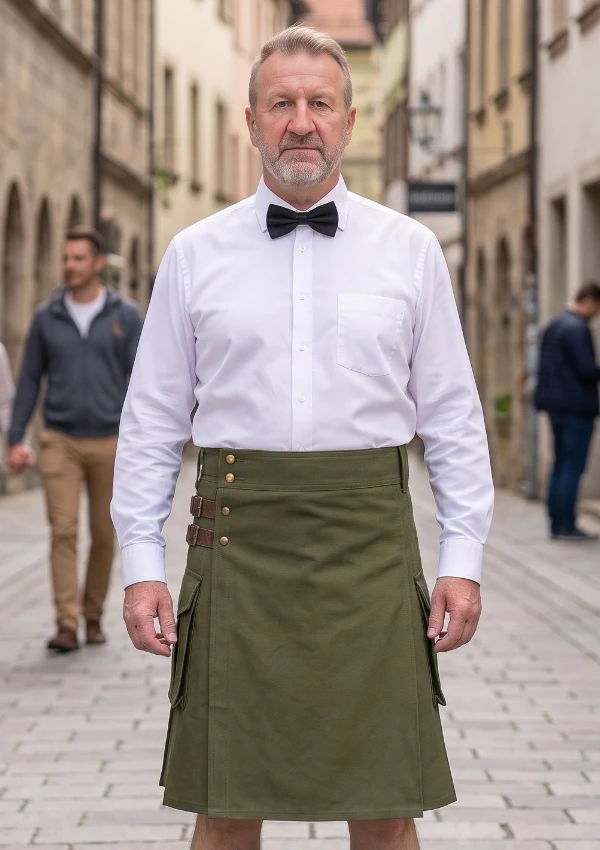Men's Dark Olive Utility Kilt