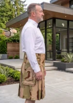 Men's Desert Camouflage Utility Kilt Side