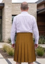 Men's Double Pocket Brown Utility Kilt Back
