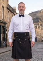 Men's Durable Black Casual Utility Kilt