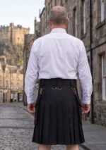 Men's Durable Black Casual Utility Kilt Back