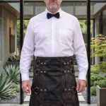 Men's Gothic Style Black Leather Kilt