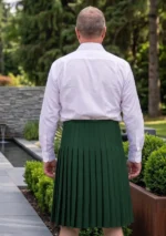 Men's Green Cotton Utility Kilt Back