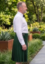 Men's Green Cotton Utility Kilt Side