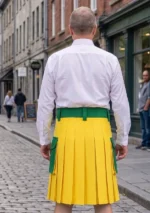 Men's Green & Yellow Utility Kilt Back