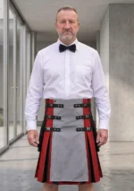 Men's Grey & Red Hybrid Utility Kilt
