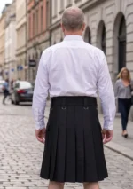 Men's Heavy Duty Black Utility Kilt Back