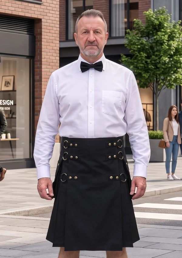 Men's Jet Black Gothic Kilt