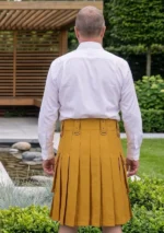 Men's Khaki Brown Utility Kilt Back