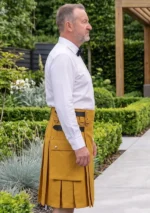 Men's Khaki Brown Utility Kilt Side