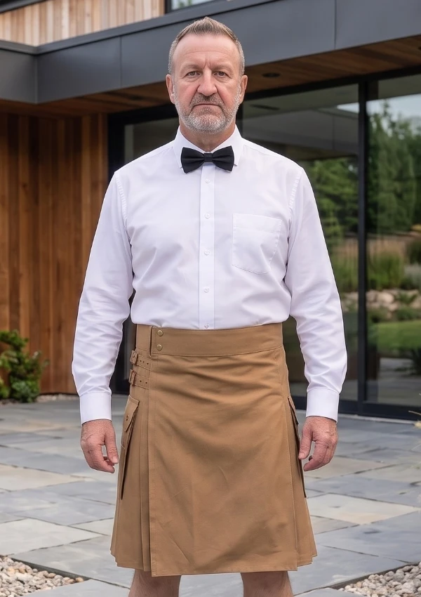 Men's Khaki Brown Utility Kilt