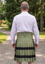 Men's Khaki Fashion Utility Kilt Back