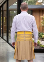 Men's Khaki & Yellow Hybrid Kilt Back