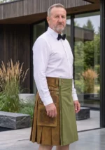 Men's Khaki and Brown Hybrid Utility Kilt Side