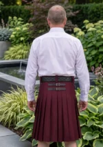 Men's Maroon Cargo Kilt Back