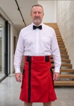 Men's Modern Red Utility Kilt