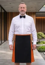 Men's Orange & Black Cotton Hybrid Kilt