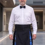 Men's Plain Black Hybrid Kilt
