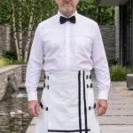 Men's Plain White Leather Kilt