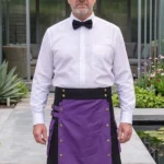 Men's Purple & Black Cotton Utility Kilt