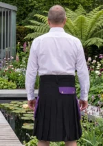 Men's Purple & Black Cotton Utility Kilt Back