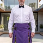 Men's Purple Cotton Hybrid Kilt