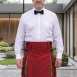 Men's Red Cotton & Irish Tartan Hybrid Kilt