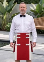 Men's Red & White Hybrid Kilt
