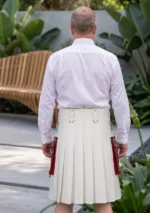 Men's Red & White Hybrid Kilt Back