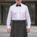 Men's Scottish Black Cargo Kilt