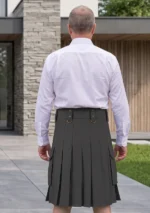 Men's Scottish Black Cargo Kilt Back
