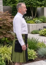 Men's Scottish Black Fashion Kilt Side