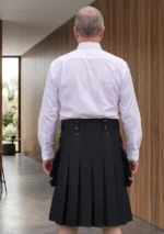Men's Scottish Black Fashion Utility Kilt Back