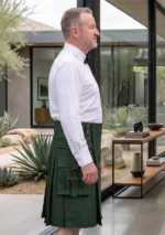 Men's Scottish Green Utility Kilt Side